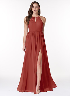Azazie Mallory Final Sale A-Line Pleated Chiffon Floor-Length Dress image1