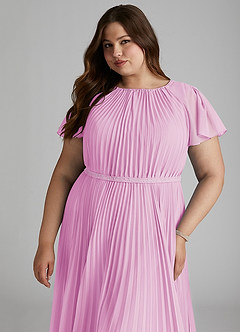 Azazie Kara vestidos de dama de honor modestos Vestido de Corte En A Plisado Hasta el suelo Gasa image15