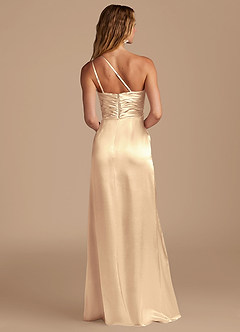 Azazie Eren Bridesmaid Dresses Gold Sheath One Shoulder Metallic Satin Dress image5
