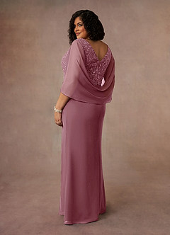 Azazie Laina Mother of the Bride Dresses Vintage Mauve Mermaid Lace Chiffon Dress image9