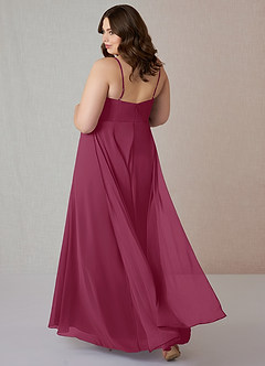Azazie Emerald Bridesmaid Dresses Mulberry A-Line Ruffled Chiffon Dress image8