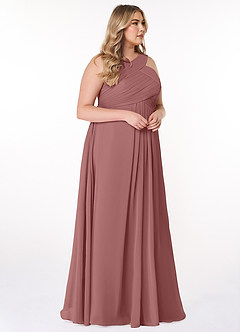 Azazie Kaleigh Bridesmaid Dresses Desert Rose A-Line Pleated Chiffon Dress image10