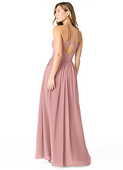 Azazie Cora Robes de demoiselle d'honneur Robe Trapèze en Mousseline de soie Plissée Rose Poussiéreuse image2
