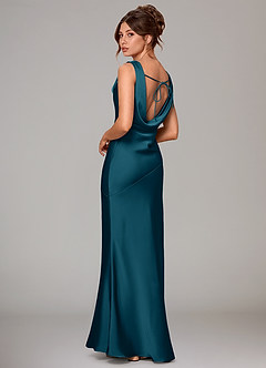 Azazie Rylina Brautjungfernkleider Meerjungfrau-Linie Stretch-Satin Kleid Tintenblau image4