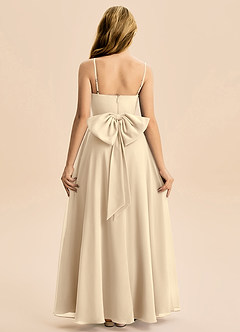 Azazie Bear Junior Champagne A-Line Pleated Chiffon Dress image2