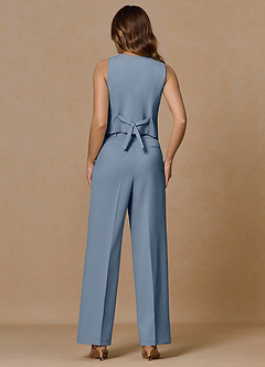 front Rowan Dusty Blue Refined Weave Performance vest