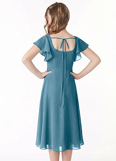 Azazie Bondi Junior Bermuda A-Line Ruched Chiffon Dress image3