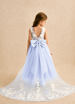 Azazie Mixie Flower Girl Dresses Lavender Ball-Gown Lace Dress image1