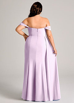 Azazie Amyra Vestidos de damas de honor Vestido de Lila Esmerilada de Gasa de Corte Recto Convertible con Vestidos sin tirantes image15