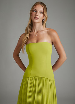 Azazie Alex Bridesmaid Dresses Lemongrass A-Line Corset Chiffon Dress image8