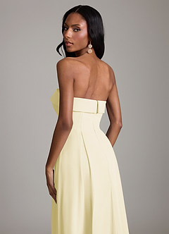 Azazie Lucienne Bridesmaid Dresses Lemon Sorbet A-Line Strapless Chiffon Convertible Dress image7