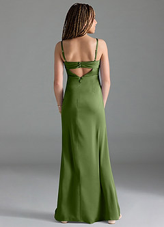 Azazie Leonis Junior Juniper A-Line Pleated Stretch Satin Dress image2