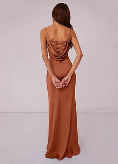 Barbie ♥ Azazie Bridesmaid Dresses Cedar Rose Mermaid Corset Stretch Satin Dress image2