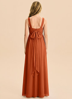 Azazie Kora Junior Burnt Orange A-Line Pleated Chiffon Dress image6