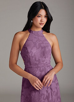 Azazie Clarice Jurken voor bruidsmeisjes Jurk van Bloemen Burn-out met A-Lijn Zijsplit Blauweregen image5