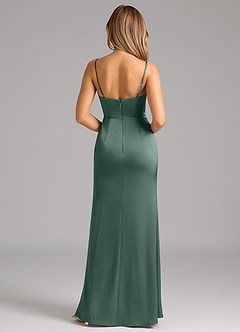 Azazie Aimee Bridesmaid Dresses Eucalyptus A-Line Sweetheart Neckline Stretch Satin Dress image2