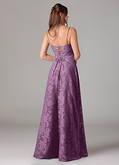 Azazie Valentine Suknie dla druhen Linia A Dekolt w kształcie serca Kwiatowe wypalenie Do ziemi Sukienka image5