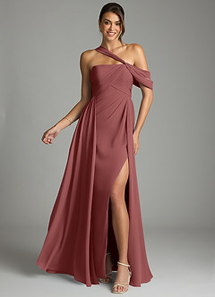 Azazie Kassandra Bridesmaid Dresses Amethyst A-Line Off the Shoulder Chiffon Dress image1