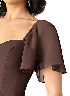 Azazie Chloe Bridesmaid Dresses Ganache A-Line Sweetheart Neckline Chiffon Dress image6