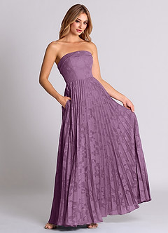 Azazie Mariana Bridesmaid Dresses Wisteria A-Line Strapless Floral Burnout Convertible Dress image3