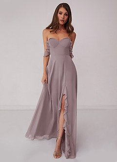 Barbie ♥ Azazie Bridesmaid Dresses Dusk A-Line Off the Shoulder Chiffon Convertible Dress image3
