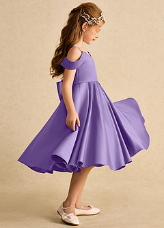 Azazie Favia Flower Girl Dresses Tahiti A-Line Off the Shoulder Matte Satin Dress image5