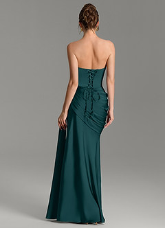 Azazie Zorah Bridesmaid Dresses Pine Mermaid Corset Stretch Satin Convertible Dress image6