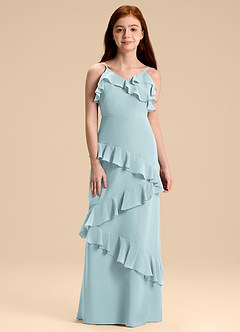 Azazie Evara Junior Mist A-Line Chiffon Dress image3