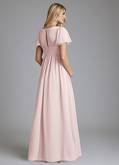 Azazie Verna Maternity Bridesmaid Dresses A-Line V-Neck Ruched Chiffon Floor-Length Dress image2