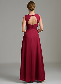 Azazie Gwendolyn Bridesmaid Dresses Burgundy A-Line Sweetheart Neckline Chiffon Dress image4
