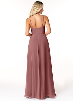 Azazie Moira Bridesmaid Dresses Desert Rose A-Line Scoop Chiffon Dress image2