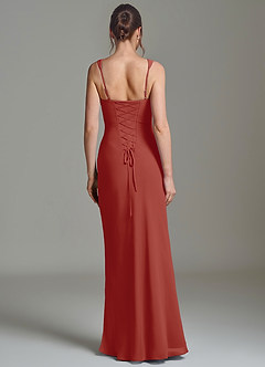 Azazie Niamh Bridesmaid Dresses Terracotta Mermaid Corset Chiffon Dress image2