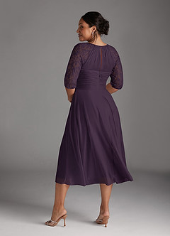 Azazie Gracelyn Mother of the Bride Dresses Plum A-Line Lace Dress image9