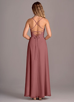 Azazie Mei Vestidos de damas de honor Vestido de Amatista de Gasa de Corte en A image6