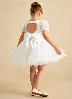 Azazie Debbie vestidos de niña de las flores Vestido de Marfil de Organza de Princesa con Escote de Corazón image6