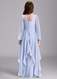 Azazie Clara Junior Vestido de Hielo de Gasa de Corte en A con Blusón image2