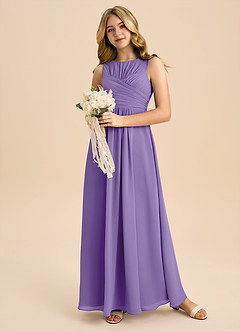 Azazie Skyla Junior Tahiti A-Line Pleated Chiffon Dress image5