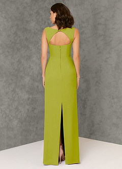 Azazie Flori Bridesmaid Dresses Lemongrass Sheath Square Neckline Chiffon Dress image6