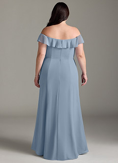 Azazie Sophie Bridesmaid Dresses Dusty Blue A-Line Off the Shoulder Chiffon Convertible Dress image7