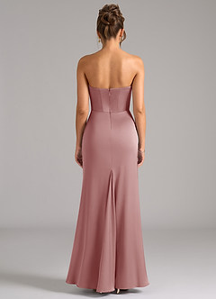 Azazie Debby Vestidos de damas de honor Vestido de Rosa Polvorienta de Satén Elástico de Corte Sirena Convertible con Sin tirantes image7