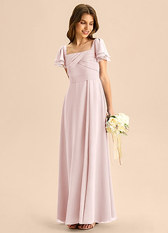 Azazie Azey Junior Klä av A-Line i Chiffong Rynkad image3