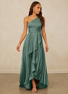 Christian Siriano Bridal for Azazie 1008 Brautjungfernkleider A-Linie One-Shoulder Stretch-Satin Kleid Eukalyptus image3