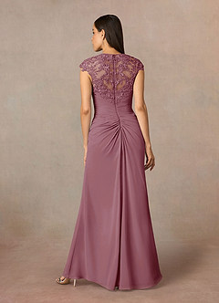 Azazie Birdie Mother of the Bride Dresses Vintage Mauve A-Line Queen Anne Sequins Chiffon Dress image5