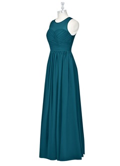 Azazie Nina Bridesmaid Dresses Ink Blue A-Line Pleated Chiffon Dress image8