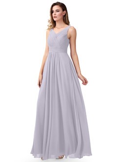 Azazie Pierrette Bridesmaid Dresses Fog A-Line Pleated Chiffon Dress image33