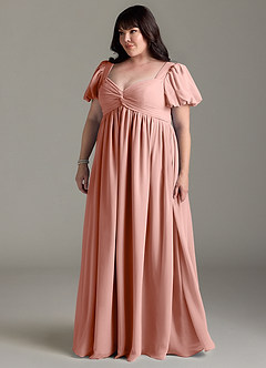 Azazie Madisynn Brautjungfernkleider für Schwangere Schleifen Chiffon Bodenlänge Kleid image8