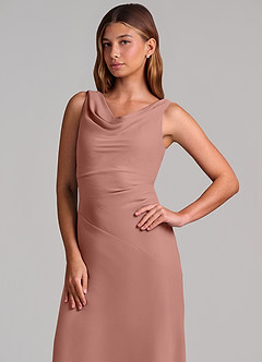 Azazie Nerine Brudtärnklänningar Klä av A-Linje i Chiffong Plisserad Cederros image6