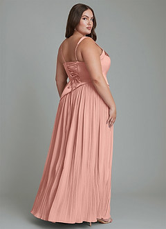 Azazie Stephanie Robes de demoiselle d'honneur Robe Trapèze en Satin extensible Plissé Rosette image8