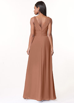 Azazie Julianna Bridesmaid Dresses Bronzer A-Line Chiffon Dress image2