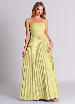 Azazie Mariana Bridesmaid Dresses Lemon Sorbet A-Line Strapless Floral Burnout Convertible Dress image5
